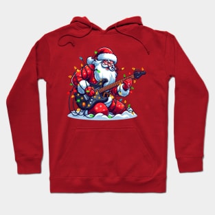 Santa Claus Playing Electric Guitar Hoodie